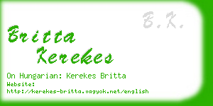britta kerekes business card